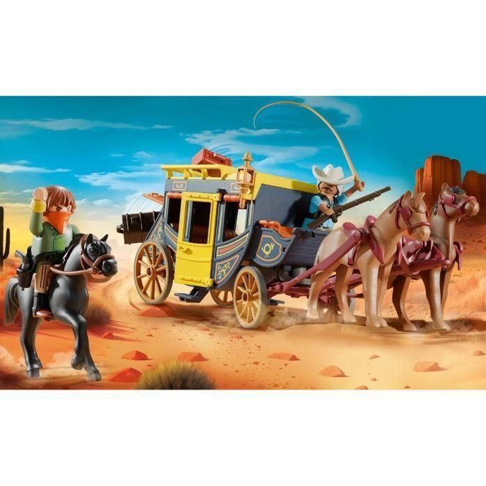 Playmobil Diligencia del Salvaje Oeste Western, Juguete de Construcción de Plástico para Niños de 3 Años en Adelante 1
