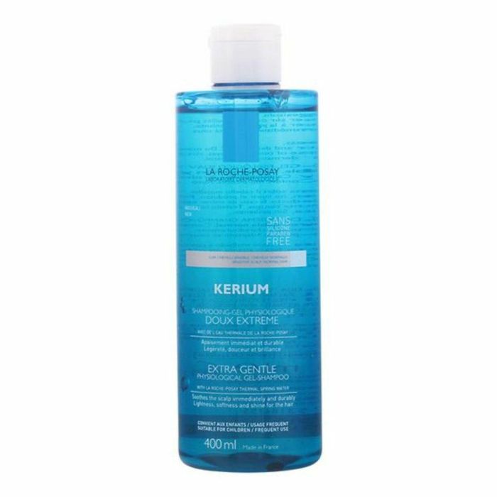La Roche Posay Kerium Shampooing-Gel Fisiológico Suave Extremo Champú Hidratante Cuero Cabelludo Sensible Uso Frecuente 400 ml