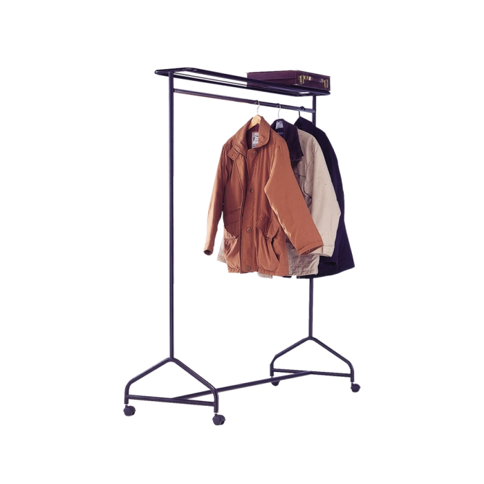 Sie Vestidor Portátil con Repisa y Capacidad para 40 Perchas | Perchero de Metal Negro con Ruedas 150x170x55 cm 1