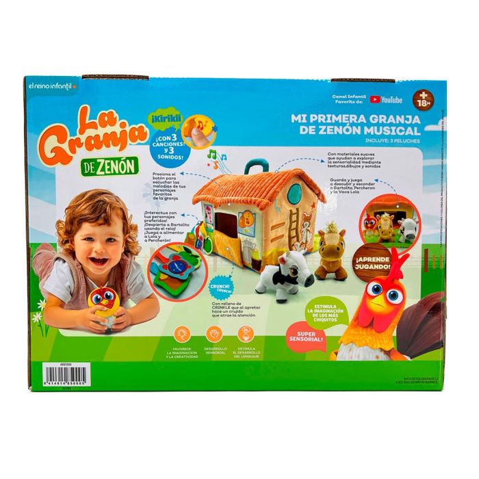 Bandai Ar85000 Mi Primera Granja de Zenón Musical Maletín de Peluche con 3 Mini Peluches: Vaca Lola, Bartolito, Percherón +18M 5 Bandai Ar85000 Mi Primera Granja de Zenón Musical Maletín de Peluche con 3 Mini Peluches: Vaca Lola, Bartolito, Percherón +18M 5