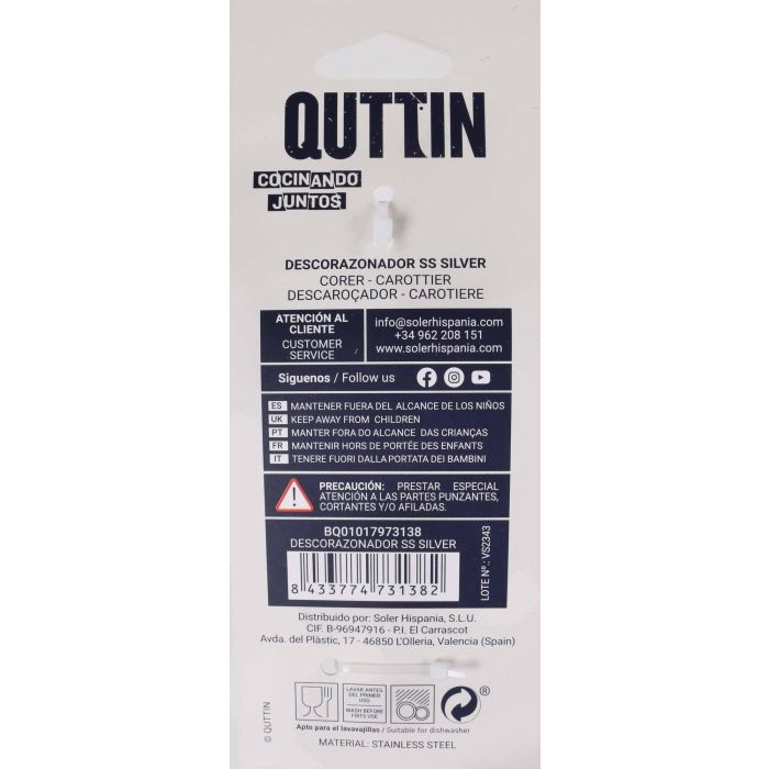 Descorazonador de acero inoxidable Silver Quttin (36 Unidades) 3 Descorazonador de acero inoxidable Silver Quttin (36 Unidades) 3