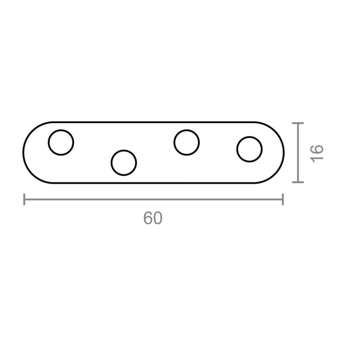 Placa recta union plc01 bicromatado 55 x 16 mm 1 Placa recta union plc01 bicromatado 55 x 16 mm 1