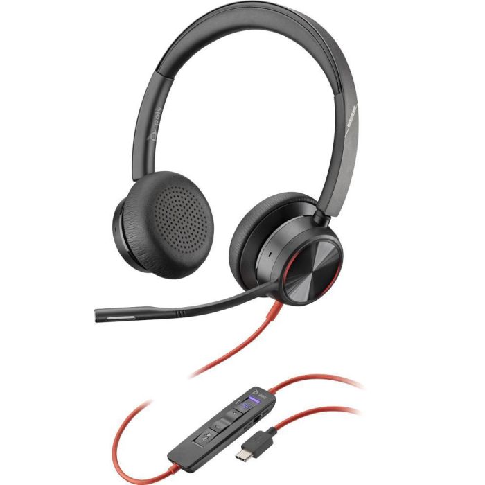 Poly Blackwire 8225 USB-C Auriculares con Micrófono, Rotación de 180 Grados, Cancelación de Ruido