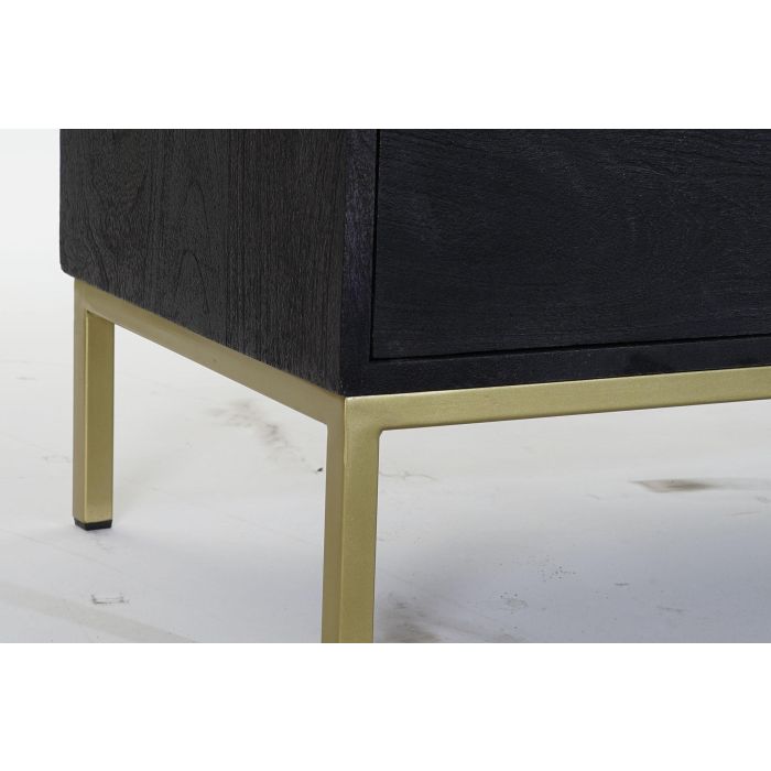 DKD Home Decor Mueble TV Moderno Negro Dorado 38 x 51 x 147 cm 2