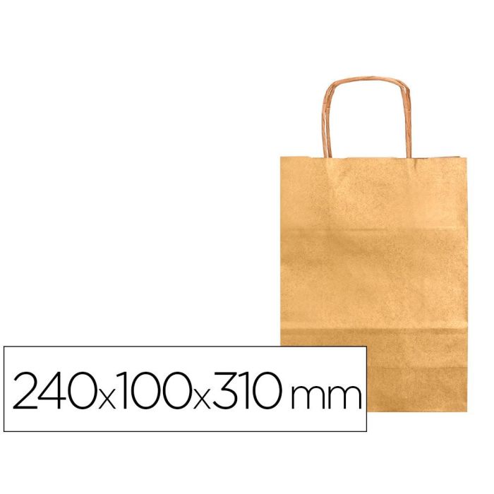 Bolsa Kraft Q-Connect Oro Asa Retorcida 240x100x310 mm 25 unidades