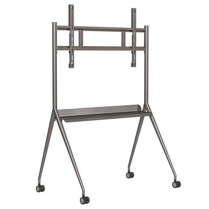 Hikvision Soporte Móvil con Ruedas para Pantallas Táctiles Interactivas 55", 65" y 75", Carga Máxima 85 kg, Gris Plata