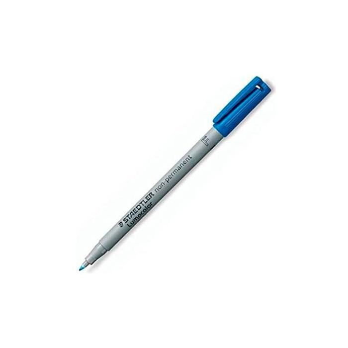 Staedtler Rotulador No Permanente Lumocolor 316 F Azul, Punta Fina 0.6mm, 10 Unidades, Cuerpo de Plástico Reciclado (10 Unidades)