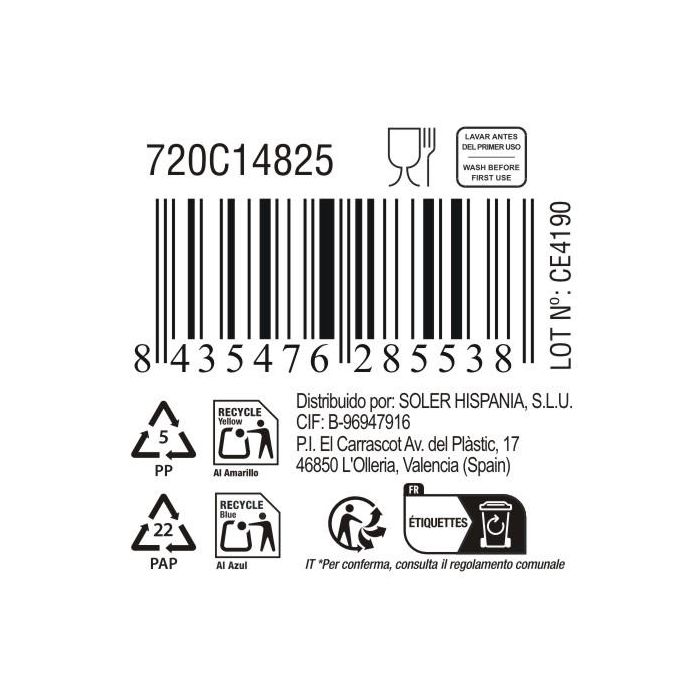 La Mediterranea Bol Aperitivo Ass.Col 10.7 cm x 9.6 cm x 5 cm "Pica-Pica" 100 ml (24 Unidades)