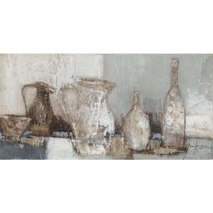 DKD Home Decor Cuadro Decorativo Tradicional de Bodegón Pintado a Mano sobre Lienzo Multicolor 120x60 cm - Set de 2 Unidades 1