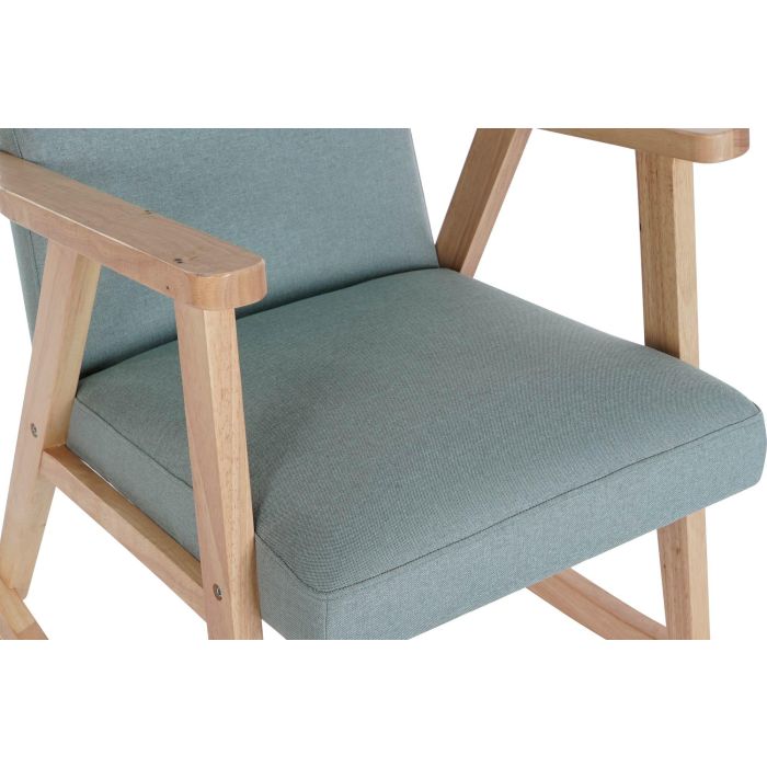 DKD Home Decor Mecedora Scandi de Madera y Poliéster para Salón o Dormitorio, Colores Azul Celeste y Natural, 81x58x90 cm 1