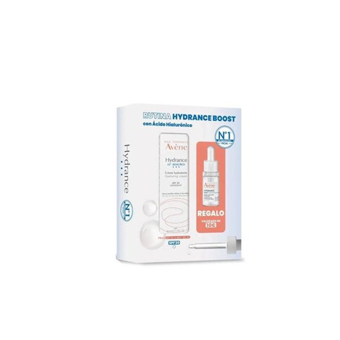 Avène Hydrance Rica Crema Hidratante Facial SPF30 y Sérum Piel Sensible Seca, Estuche 24h Hidratación (40ml Crema + 10ml Sérum)