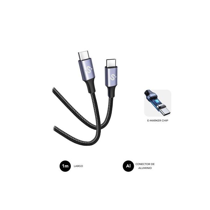 Cable USB-C a USB-C Subblim PLUS Negro 1 m 0 Cable USB-C a USB-C Subblim PLUS Negro 1 m 0