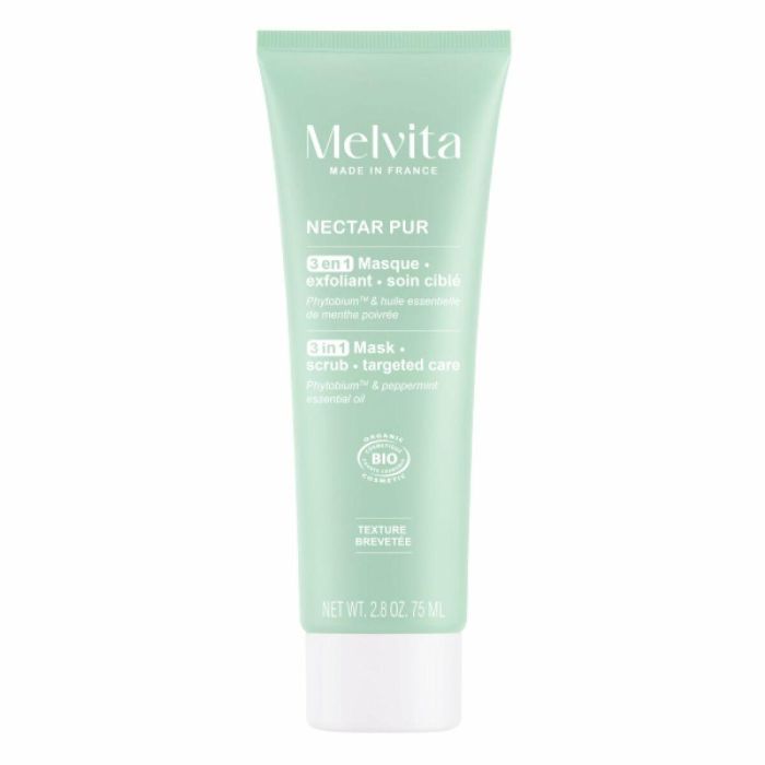 Melvita Nectar Pur Mascarilla Exfoliante 3 en 1 Purificante y Matificante Piel Mixta a Grasa con Menta Piperita 75 ml 0 Melvita Nectar Pur Mascarilla Exfoliante 3 en 1 Purificante y Matificante Piel Mixta a Grasa con Menta Piperita 75 ml 0