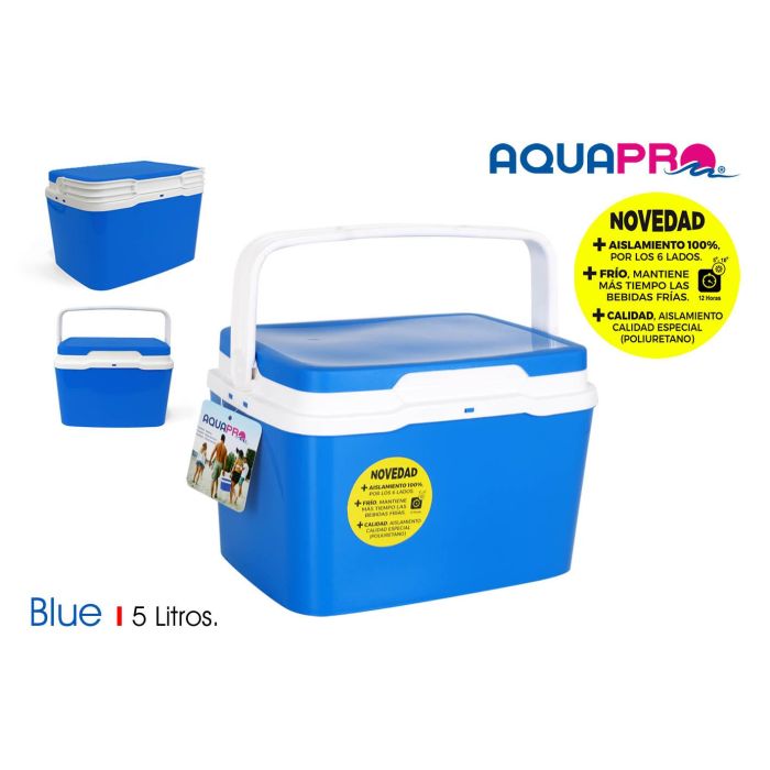 Aquapro Nevera Portátil Rígida 5 Litros Azul 28 x 21.5 x 19 cm (6 Unidades)