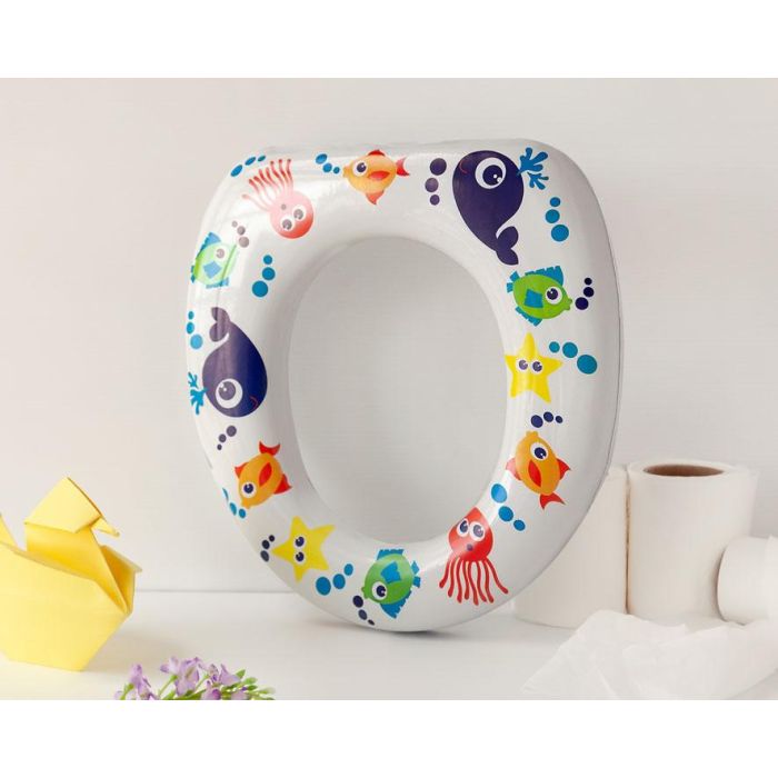 KioKids Reductor de WC Acolchado para Niños +12 Meses - Asiento Inodoro Universal Cómodo e Higiénico - Multicolor