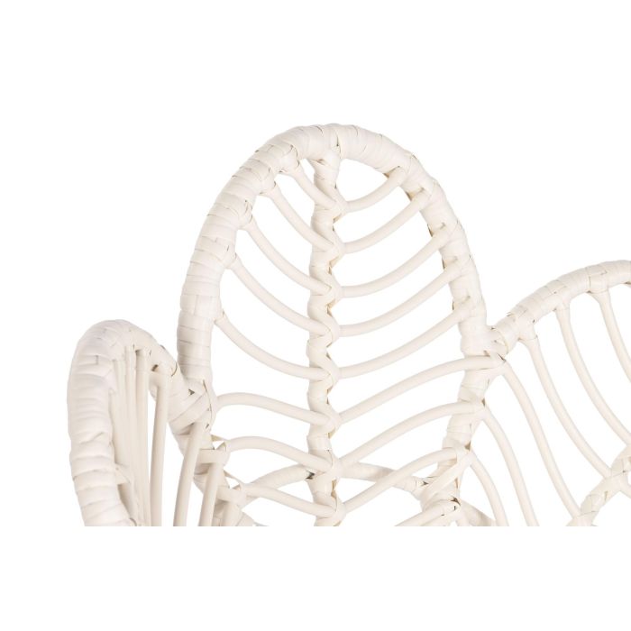 DKD Home Decor Silla de Jardín y Terraza de Ratán Sintético y Hierro Galvanizado Blanco 67x86x76 cm (2 Unidades) 2