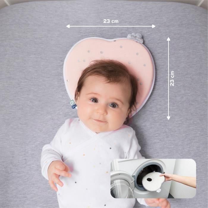 Babymoov Lovenest Soporte Ergonómico para Cabeza Plana de Bebé, Previene Plagiocefalia, Algodón Suave Transpirable Desde Nacimiento, Rosa 5