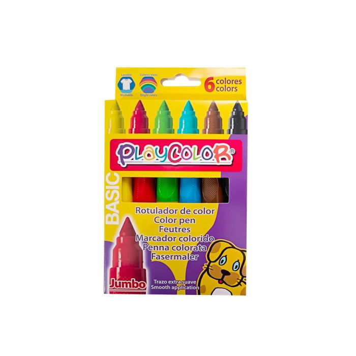 Rotulador Playcolor Maxi Jumbo Basic Caja De 6 Unidades Colores Surtidos