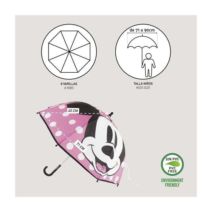 Cerdá Paraguas de Mano con Diseño de Minnie Mouse, Fabricado en Material 100% EVA. Color Rosa, Recomendado para Niños de 3 a 12 años. 4 Cerdá Paraguas de Mano con Diseño de Minnie Mouse, Fabricado en Material 100% EVA. Color Rosa, Recomendado para Niños de 3 a 12 años. 4