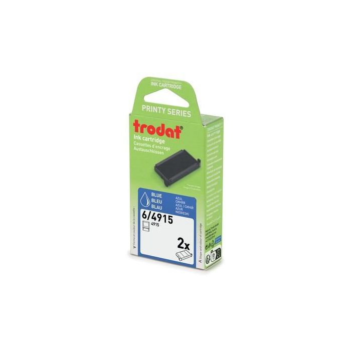 Trodat 4915 Almohadilla de repuesto Printy azul Blister de 2 unidades