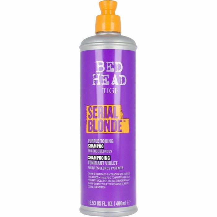 Tigi Bed Head Serial Blonde Champú Púrpura Tonificante Sin Sulfato Cabello Rubio | Neutraliza Tonos Cobrizos y Amarillos 400ml