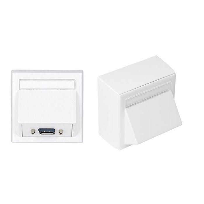 Vivolink Caja de pared DisplayPort Thorsmann, blanca para aulas y salas de reuniones