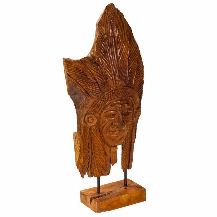 Figura Decorativa Alexandra House Living Natural madera de teca Indio 13 x 60 x 30 cm