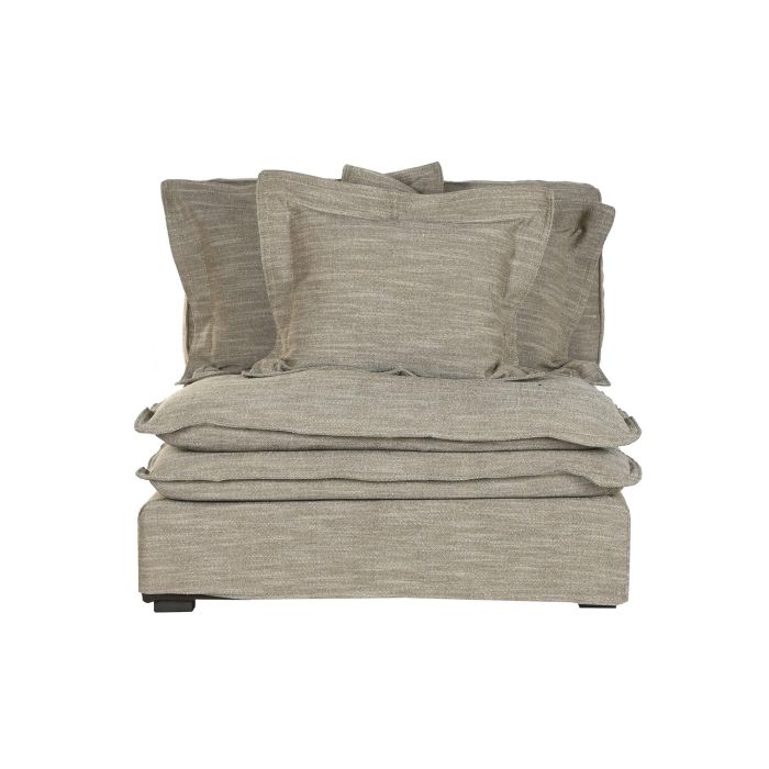 DKD Home Decor Módulo Central Sofá Horeca de Poliéster Color Arena 120 x 95 x 102 cm