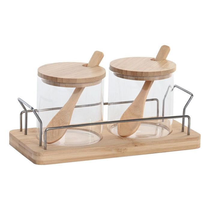 DKD Home Decor Azucarero Básico de Cristal y Bambú Natural 280ml, Set de 2, 10.5 x 10 x 21.5 cm 0 DKD Home Decor Azucarero Básico de Cristal y Bambú Natural 280ml, Set de 2, 10.5 x 10 x 21.5 cm 0