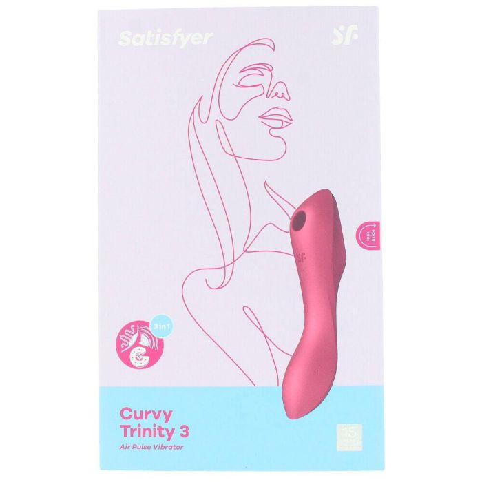 Satisfyer Curvy Trinity 3 Vibrador de Aire con Estimulación Clitoriana y Punto G - Rojo 1 unidad 1 Satisfyer Curvy Trinity 3 Vibrador de Aire con Estimulación Clitoriana y Punto G - Rojo 1 unidad 1