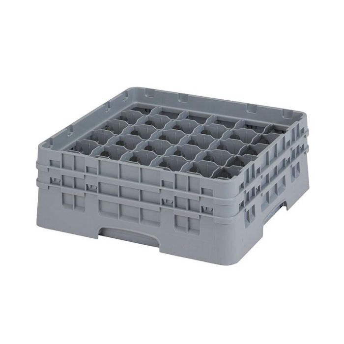 CAMBRO - 36S434-151 - Cesta de lavado 36 comp. 2 alturas - 7,2 cm Ø máx. - alt. máx. 13,5 cm - 50 x 50 x 18,4 cm - Gris claro