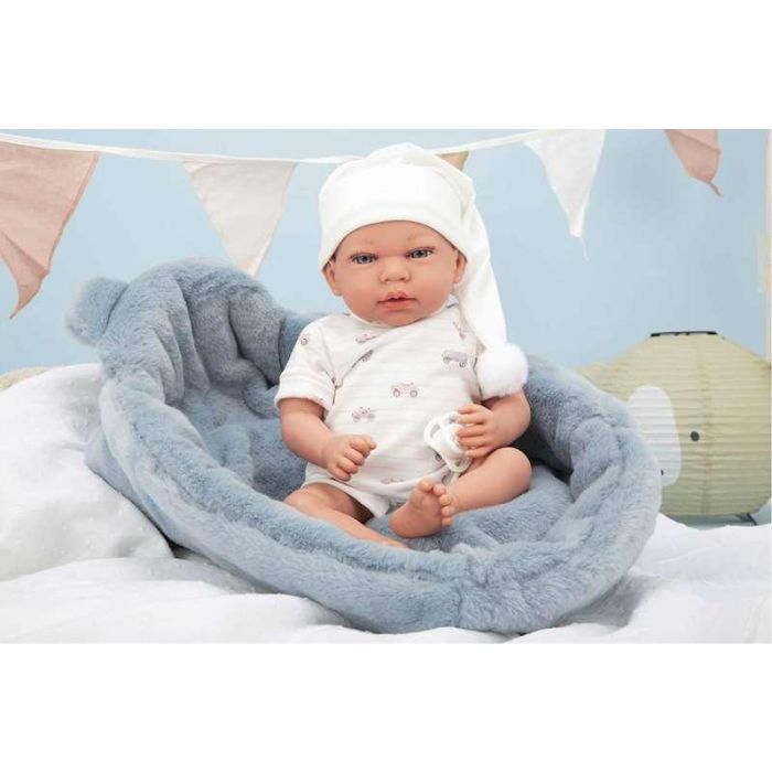 Muñecas Arias Muñeca Elegance Andie Azul C/Cuna (Muñeco De Peso) 40 cm 1