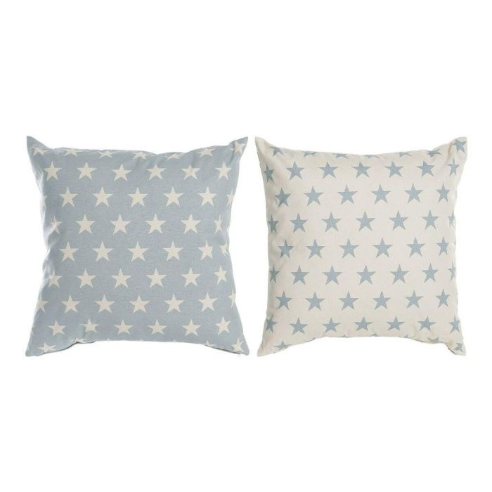 Cojin Scandi DKD Home Decor Blanco Azul 10 x 60 x 60 cm (2 Unidades) Cojin Scandi DKD Home Decor Blanco Azul 10 x 60 x 60 cm (2 Unidades)