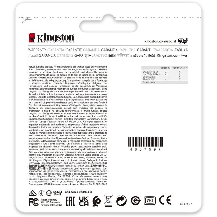 Kingston DataTraveler Exodia M 64GB USB 3.2 Gen 1 (USB 3.0) Negro/Azul - Pack de 2 Pendrives 9 Kingston DataTraveler Exodia M 64GB USB 3.2 Gen 1 (USB 3.0) Negro/Azul - Pack de 2 Pendrives 9