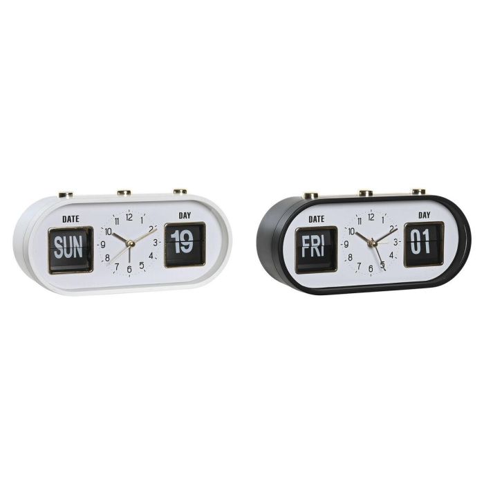 Reloj Despertador Basicos DKD Home Decor Blanco Negro 6 x 9.5 x 20 cm (2 Unidades) Reloj Despertador Basicos DKD Home Decor Blanco Negro 6 x 9.5 x 20 cm (2 Unidades)