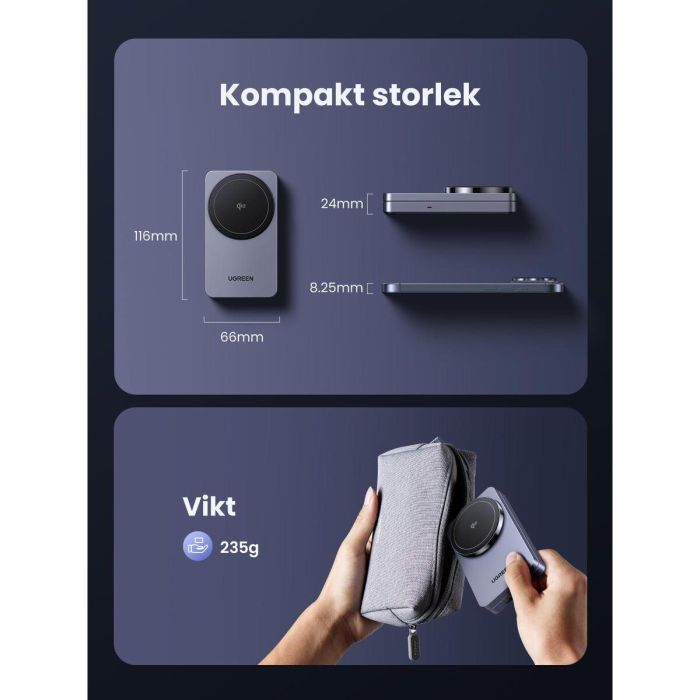 Powerbank Ugreen 45023 Gris 2 en 1 4