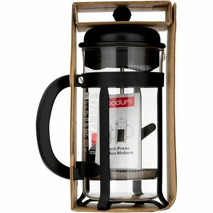 Bodum Cafetera de Prensa Francesa 1908-01 Negra Vidrio de Borosilicato Acero Inoxidable 1 Bodum Cafetera de Prensa Francesa 1908-01 Negra Vidrio de Borosilicato Acero Inoxidable 1