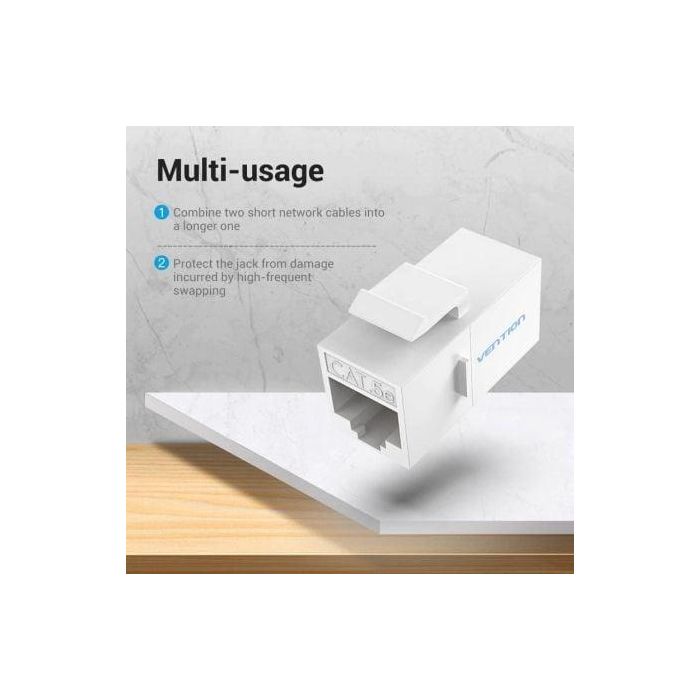 Vention VDD-B10-W Conector RJ45 UTP Categoría 5e para cables de red Ethernet y LAN - Pack de 5 unidades en color Blanco 1 Vention VDD-B10-W Conector RJ45 UTP Categoría 5e para cables de red Ethernet y LAN - Pack de 5 unidades en color Blanco 1