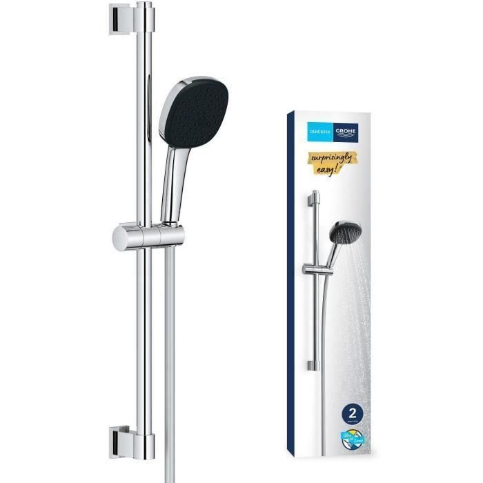 GROHE 26928001 Set de Ducha Vitalio Comfort 110 con Rociador de 2 Chorros, Barra y Flexo, Fácil Selección, Ahorro de Agua GROHE 26928001 Set de Ducha Vitalio Comfort 110 con Rociador de 2 Chorros, Barra y Flexo, Fácil Selección, Ahorro de Agua