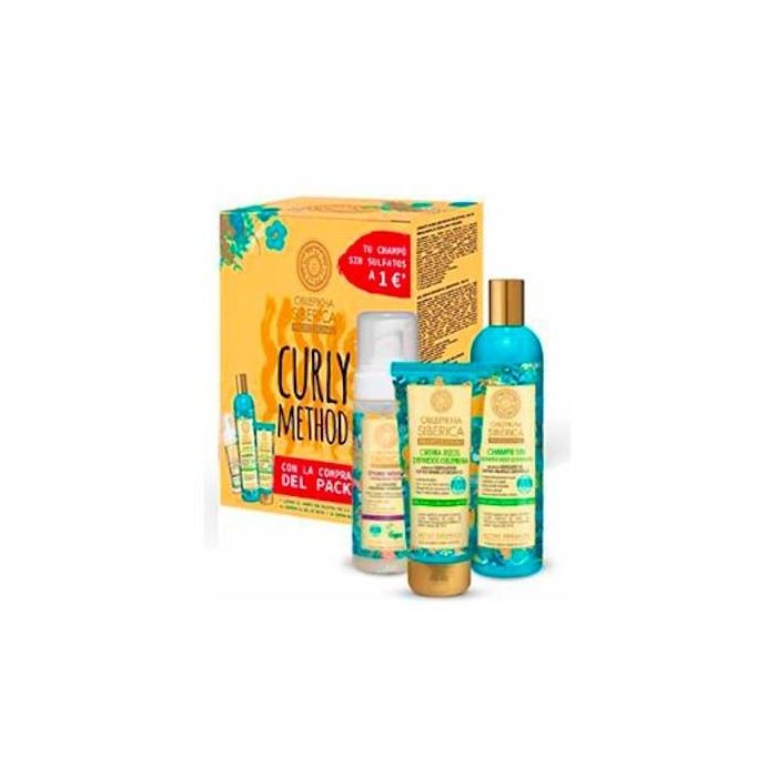 Natura Siberica Set Curly Oblepikha: Champú Sin Sulfatos, Gel Rizos Definidos y Espuma Moldeadora