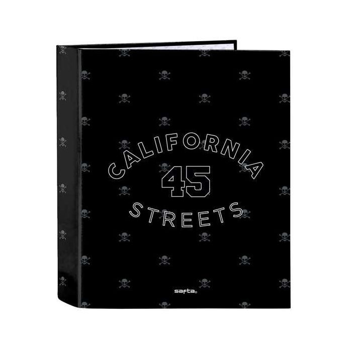 Carpeta de anillas Safta California Negro A4 27 x 33 x 6 cm Carpeta de anillas Safta California Negro A4 27 x 33 x 6 cm
