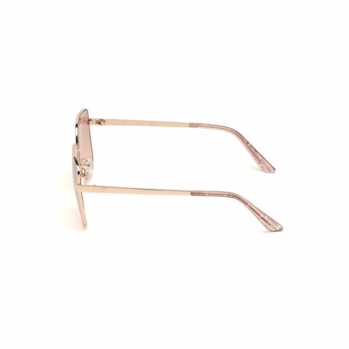 Guess GU7615 28U Gafas de Sol para Mujer, Cuadradas con Montura Metal Oro Rosado y Cristales Burdeos Espejado 56mm 140mm 4