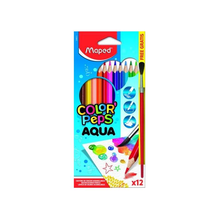Lapices Acuarelables Maped Color Peps Estuche De 12 + 1 Pincel