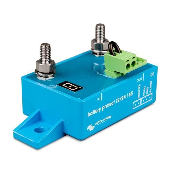 Victron Energy BatteryProtect Protección de Batería 12V / 24V 65A Desconexión por Baja Tensión Unidireccional para Evitar Descarga Completa Victron Energy BatteryProtect Protección de Batería 12V / 24V 65A Desconexión por Baja Tensión Unidireccional para Evitar Descarga Completa