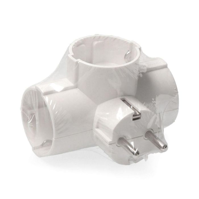 Edm Clavija Triple 2p+t, 16a 250v~ Entrada Lateral Blanco Retractilado