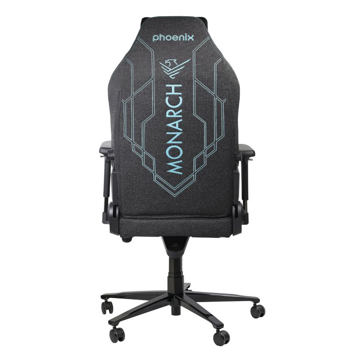 Phoenix technologies Silla Gaming Monarch Tela Talla, Silla Ergonómica de Tela y Terciopelo para Gaming y Oficina, Ajuste Lumbar y Reposabrazos 4D, Negro/Azul 1