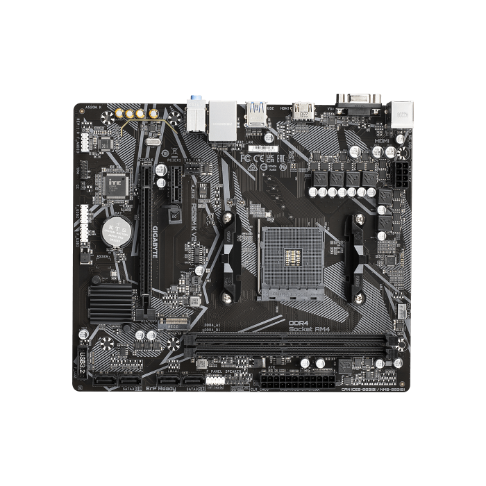 GIGABYTE Placa base A520M K V2 - Compatible AMD Ryzen, DDR4, PCIe Gen3 x4 M.2, LAN GbE, USB 3.2 Gen 1, Micro ATX 1