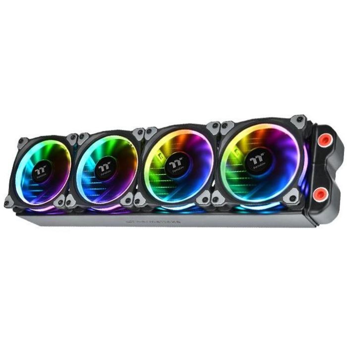140mm Thermaltake Riing Plus 14 LED RGB Radiator Fan TT Premium Black 3 Pack 10 140mm Thermaltake Riing Plus 14 LED RGB Radiator Fan TT Premium Black 3 Pack 10