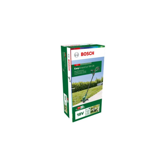 Bosch EasyGrassCut 18V-26 Recortadora de césped + 1 Batería 2,5 Ah y Cargador BOS3165140973373 1 Bosch EasyGrassCut 18V-26 Recortadora de césped + 1 Batería 2,5 Ah y Cargador BOS3165140973373 1