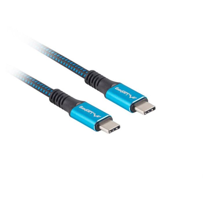LANBERG CA-CMCM-45CU-0005-BK Cable USB USB4 Gen 2x2 de 0,5 m USB C a USB C Negro Azul 40 Gbit/s 2